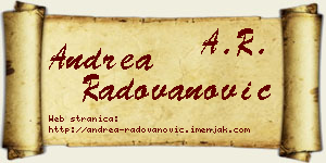 Andrea Radovanović vizit kartica